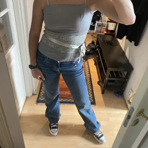 Linne/korsett-topp - Linnea/korsett-topp med band. Sitter lite tight på mig som har strl M, så inte optimal passform på bilden.  M men den är liten i storleken, så mer S. Man kan stylea utan bandet också. Defekt, se sista bilden (märks knappt, man kan ändå justera banden).