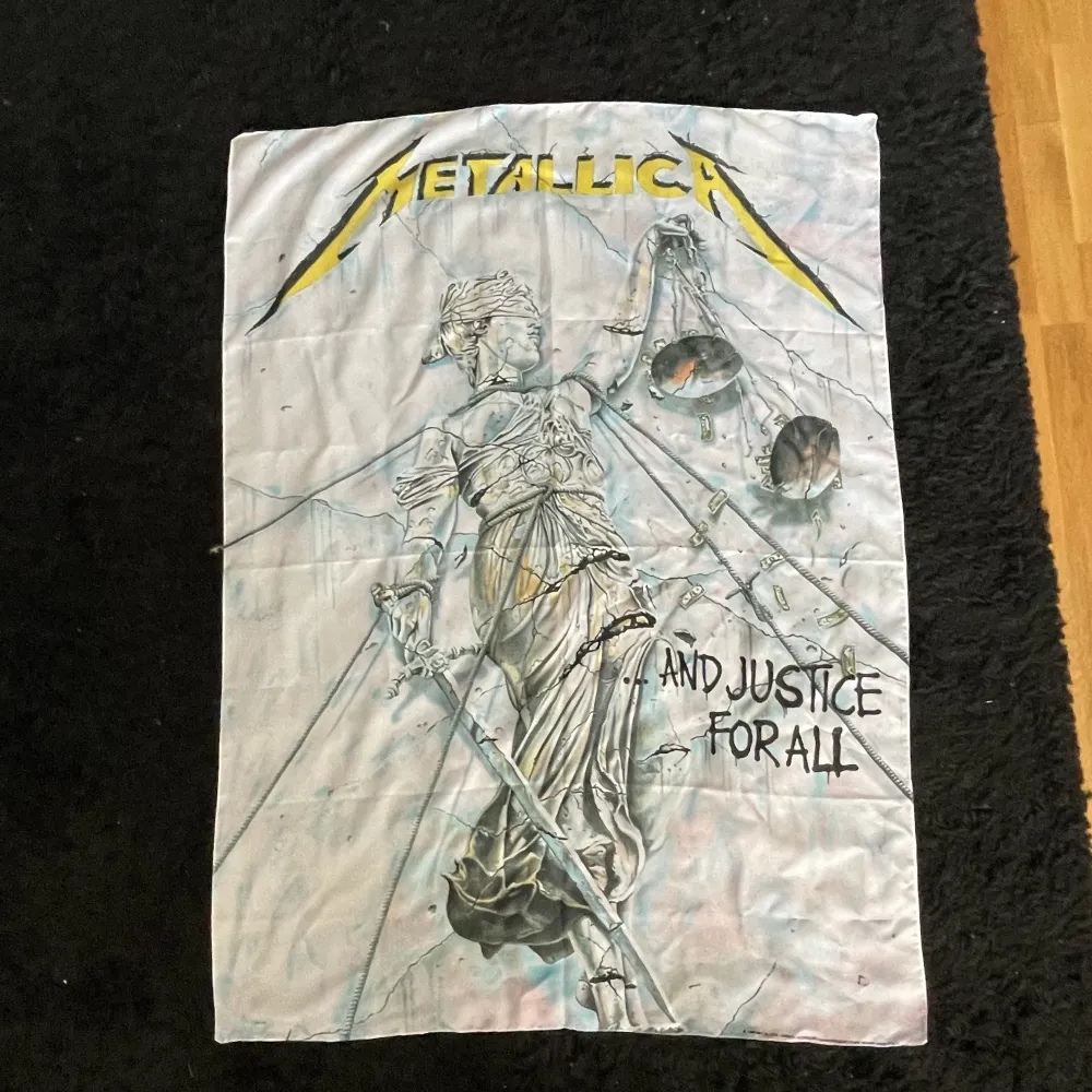 Metallica ”and justice for all” flagga i tyg.. Övrigt.
