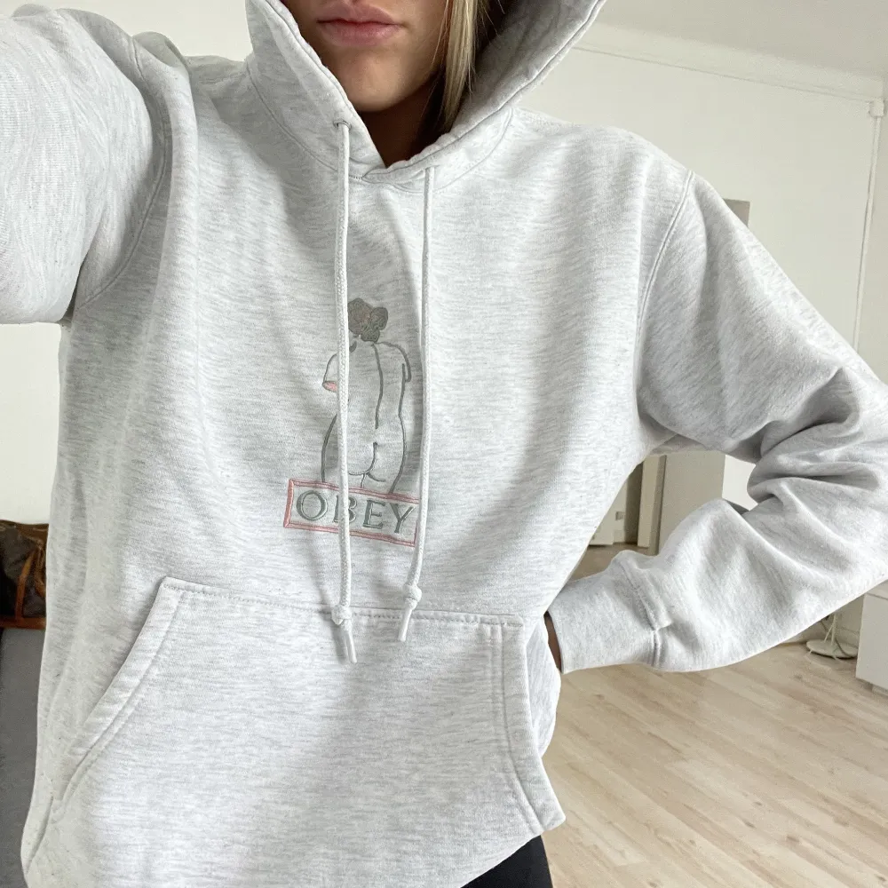 En grå hoodie från OBEY. Väldigt bra skick då den knappt är använd!🩶. Hoodies.