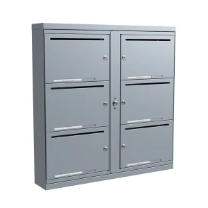 Fastighetsbox Lynx Special 2×3 fack – Grå  - Fastighetsbox med 6 fack (passar för 6 lägenheter)