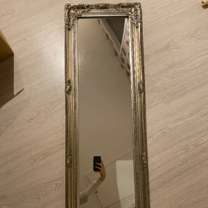 Väggspegel med silverdetaljer  - Helkroppsspegel med silverdetaljer 