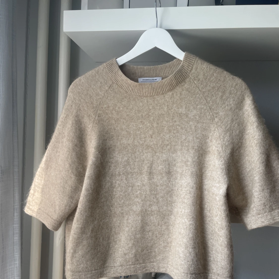 Boxy alpaca knit T-shirt - 91