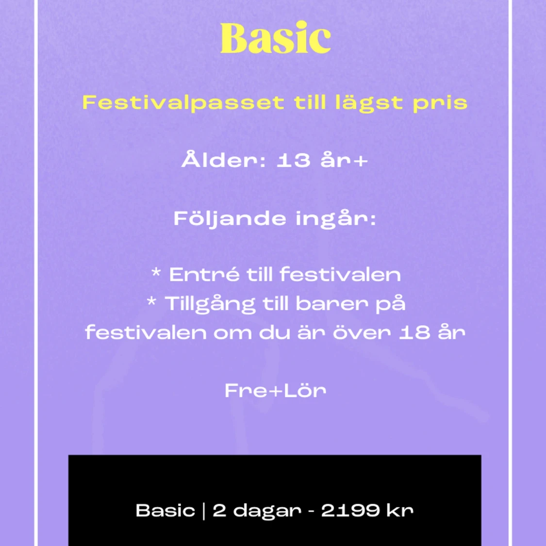 Bayside 2 dagars biljett 