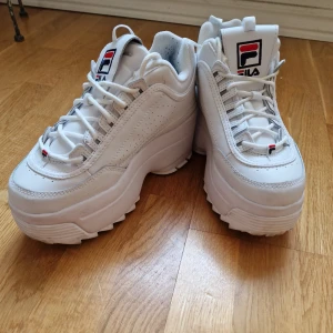 Fila disruptor platåskor - Säljer mina knappt använda Fila disruptor platåskor i storlek 40. Skorna är i nyskick, skickar gärna fler bilder om man önskar det.