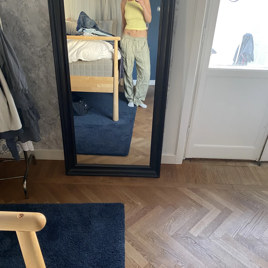 Ljusgröna linnebyxor 