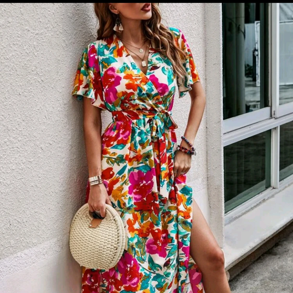 Blommig sommarklänning helt ny aldrig använd M - 90