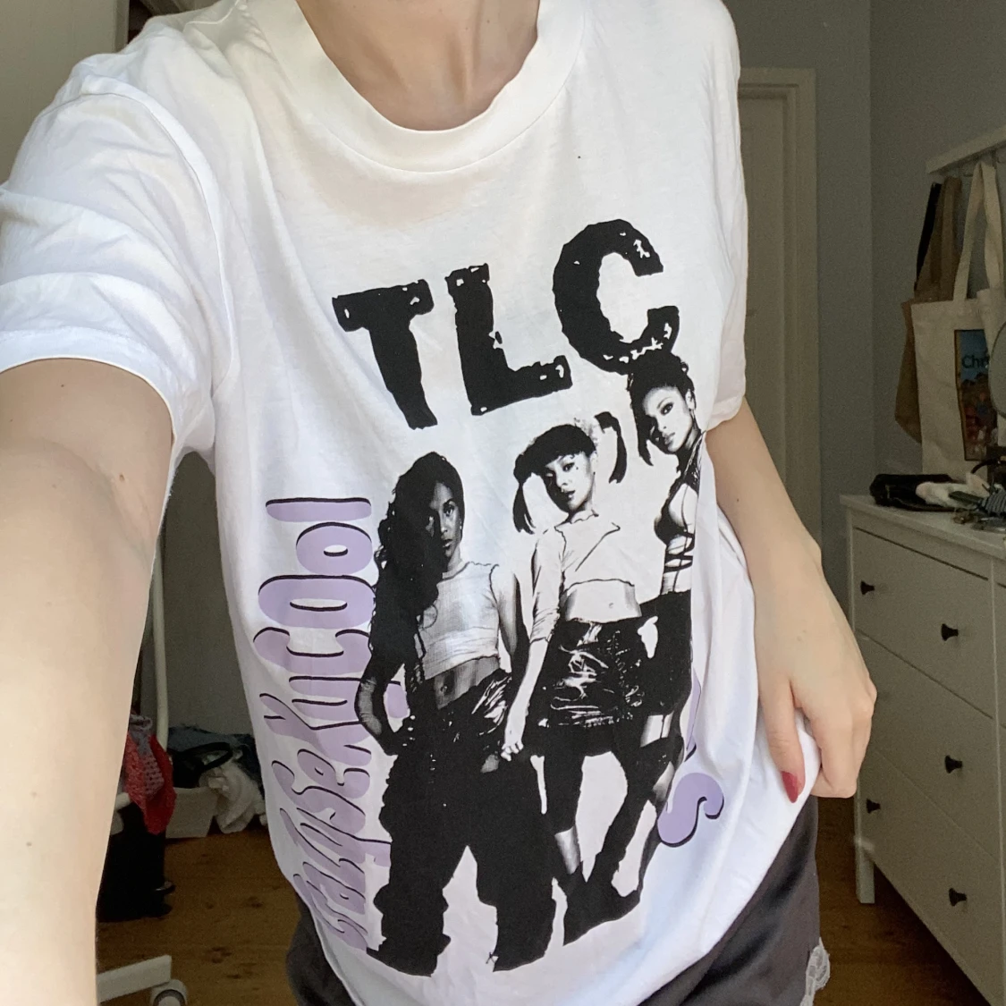 Oversized t-shirt med tryck - 90