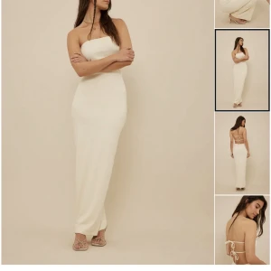 Långklänning  - Säljer en cremevit långklänning från NA-KD i storlek S. Använd 1 gång. Nypris 499kr. 