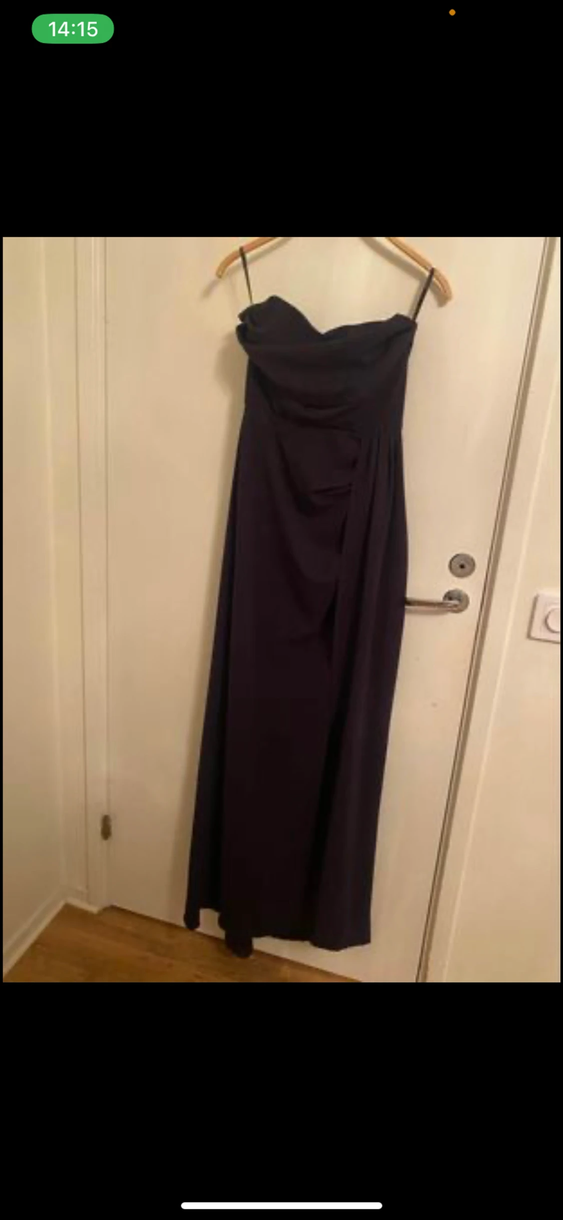 Marinblå strechig klänning - 90