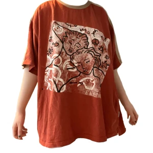 konstnärlig tröja - snygg abstrakt, konstnärlig orange tröja 