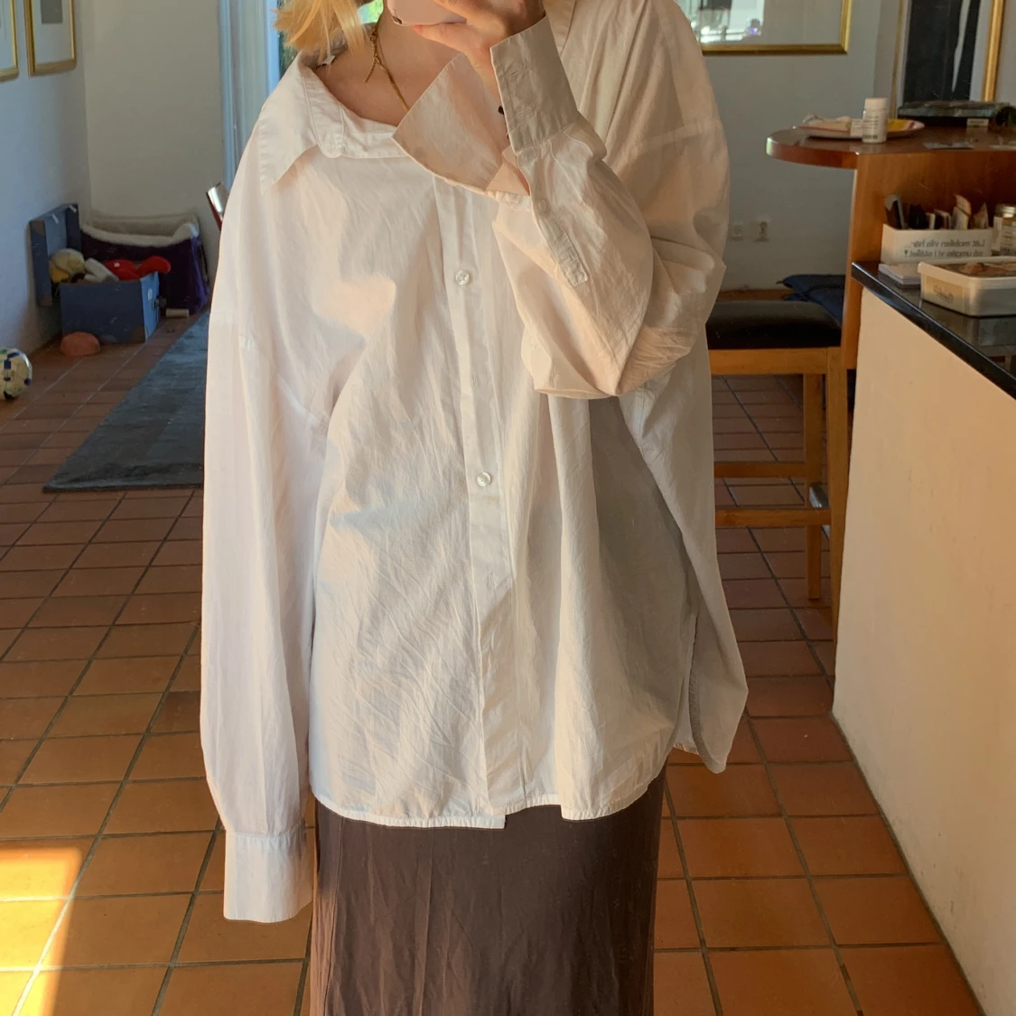 Oversized vit skjorta - 91