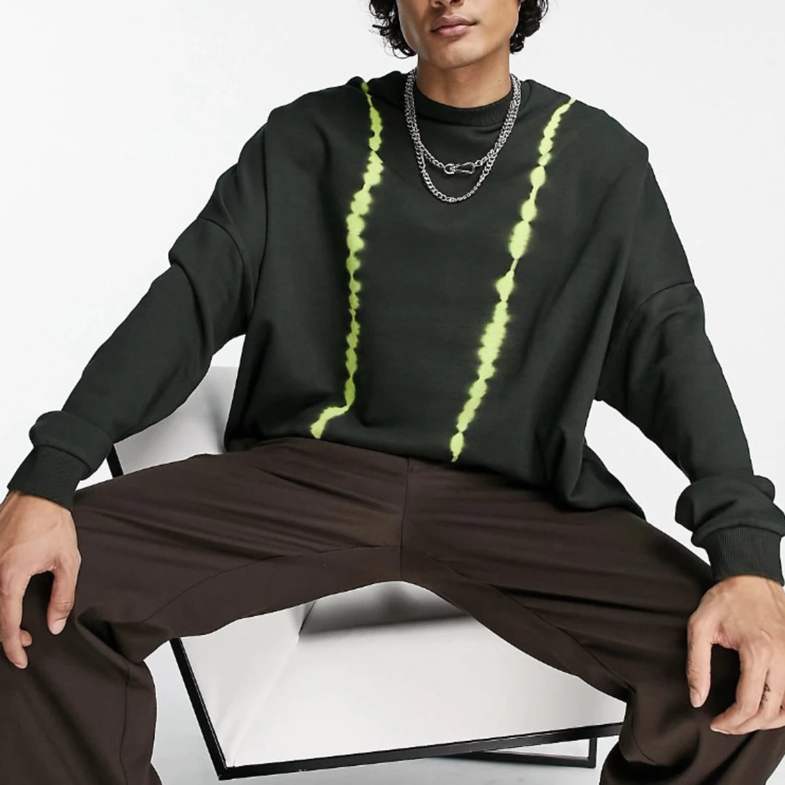 Sweatshirt i oversize med tryck - 90