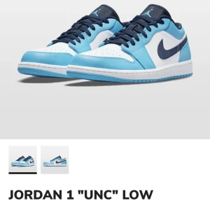Jordan 1 unc low - Relativt använda men fortfarande skitsnygga! Köptes från Merch Sweden och kvitto finns🩵Storlek 45! Priset kan diskuteras👍🏼
