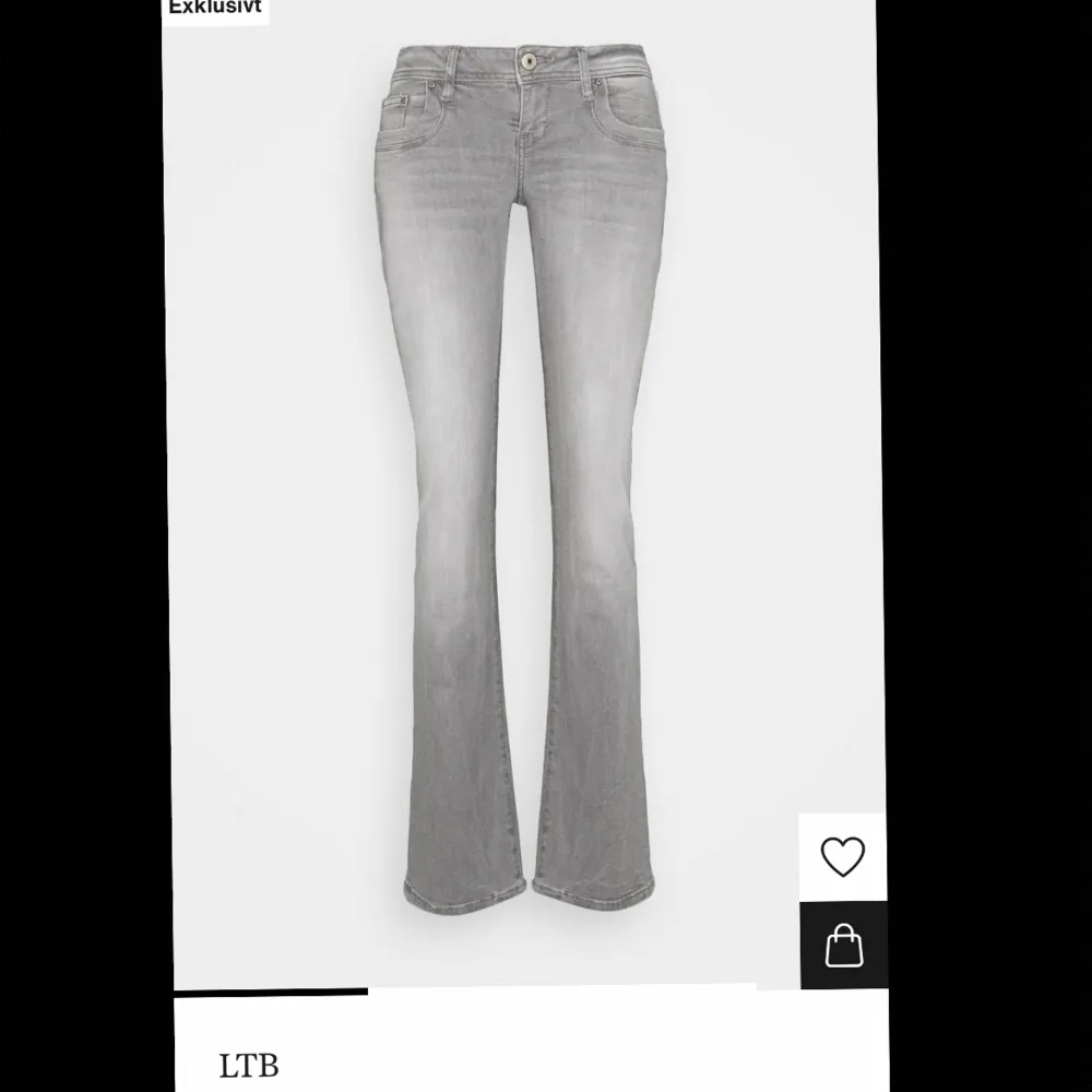 Säljer mina ljusgråa ltb jeans då dom tyvärr är för långa för mig. Lite slitna längst ner bak på benen (se sista bilden). Nypris 829 kr. Jeans & Byxor.