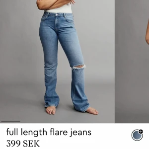 Jeans - Full length flate jeans med hål från Gina tricot, säljer då dom ej passade mig