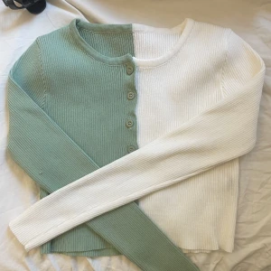 Topp - Söt topp som är hälften grön hälften vit! Den är croppad! 💋💋💋