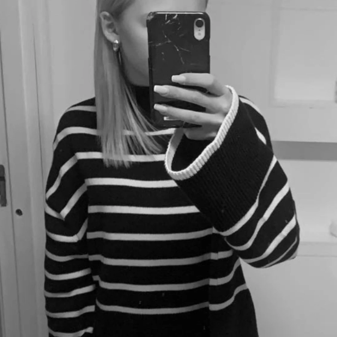 Randig stickad tröja