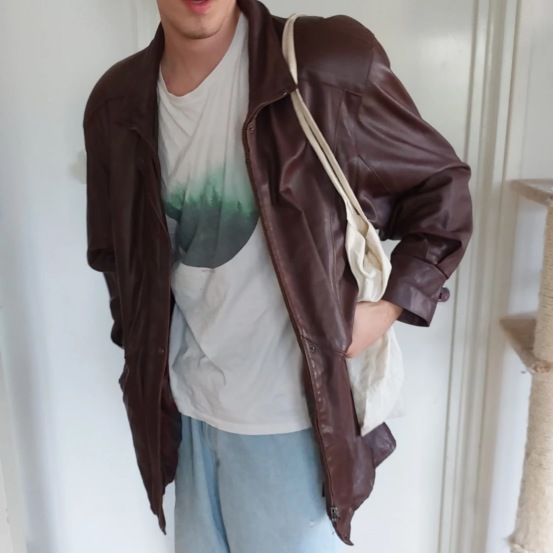 Vintage läderjacka M