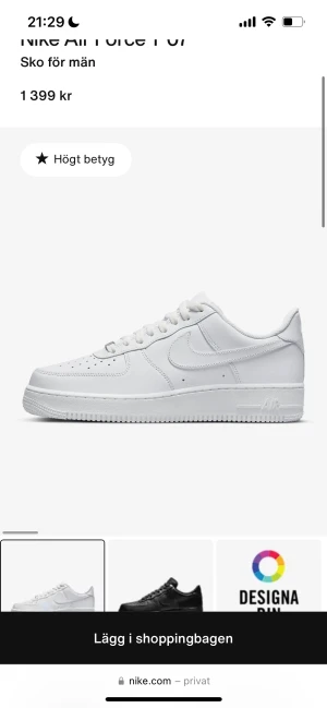 Nike air force 1s - Säljer mina air force 1 i storlek 38. Og pris ca 1300kr , säljer för 700kr (pris kan diskuteras)  skriv för bilder på skorna! Eller frågor