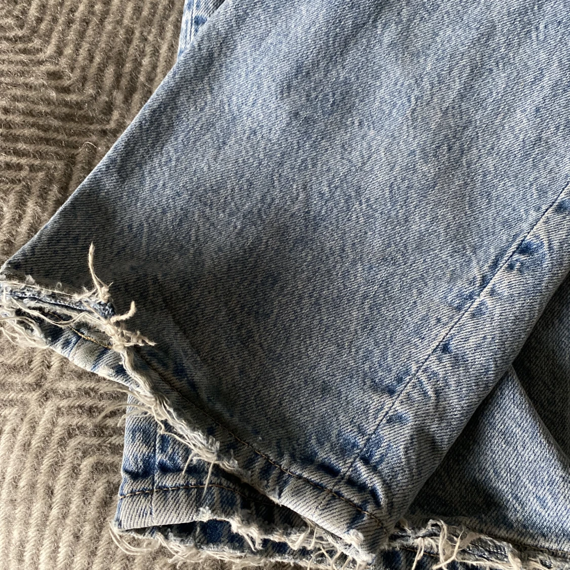 Blå högmidjade straight jeans - 90