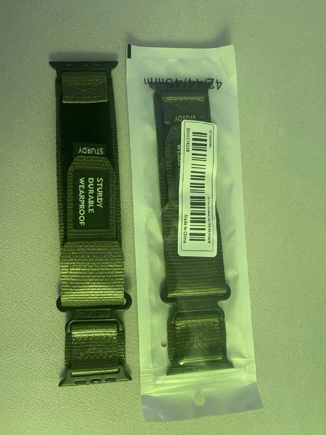 Grönt nylonarmband till smartklocka