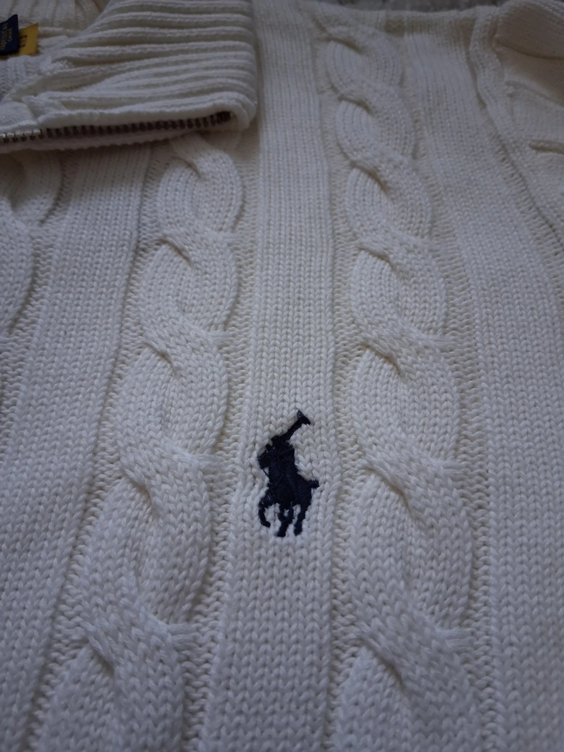 Vit kabelstickad tröja Polo Ralph Lauren - 1