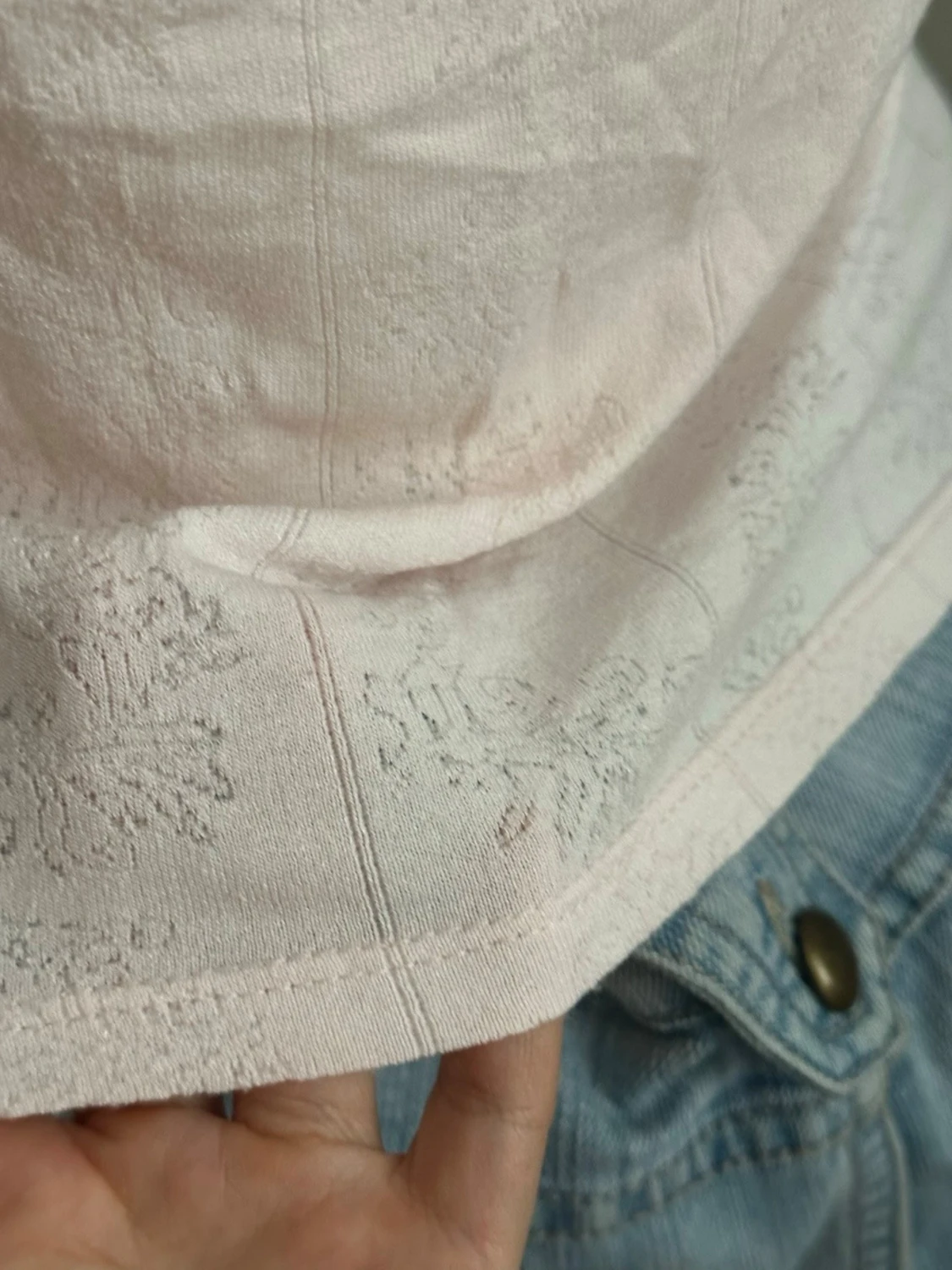 Ljusrosa milkmaid topp med rosett - 3