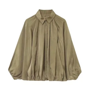 Snygg slutsåld grön satinjacka från Zara! - Snygg bomberliknande jacka i satin