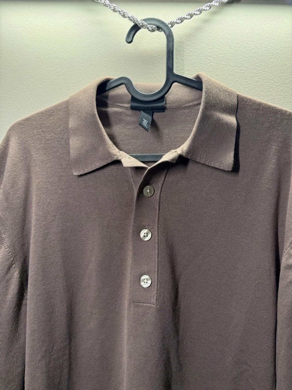 Brun långärmad pikétröja H&M - 1