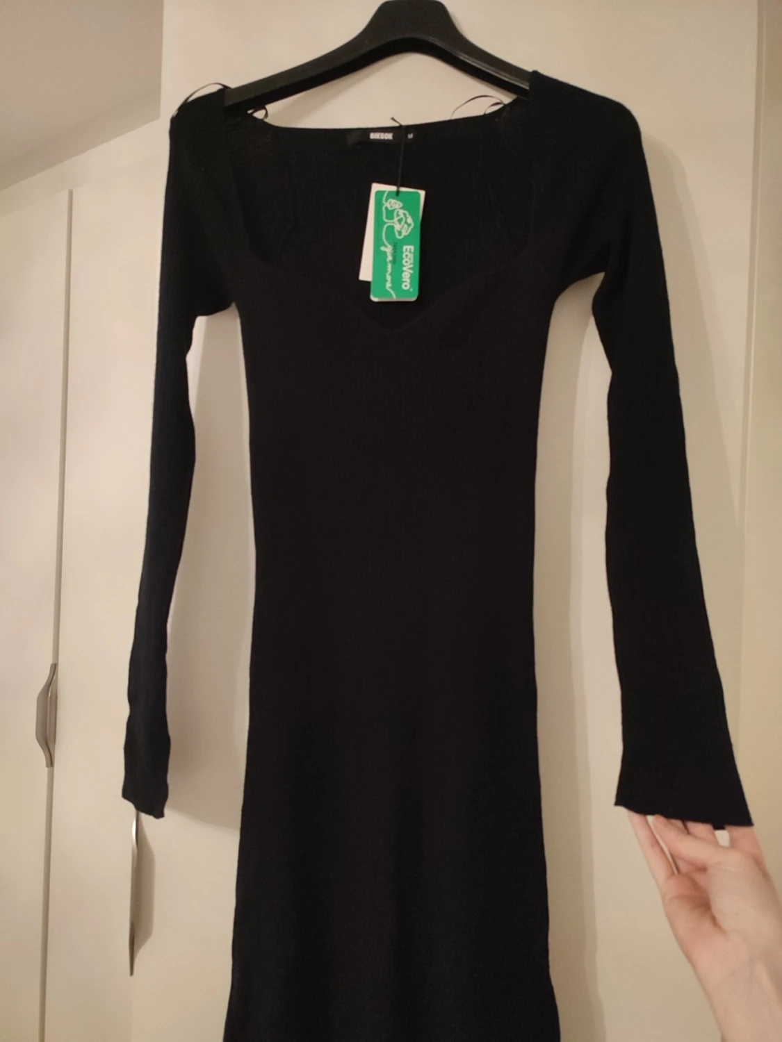 Svart stickad klänning storlek M - 2