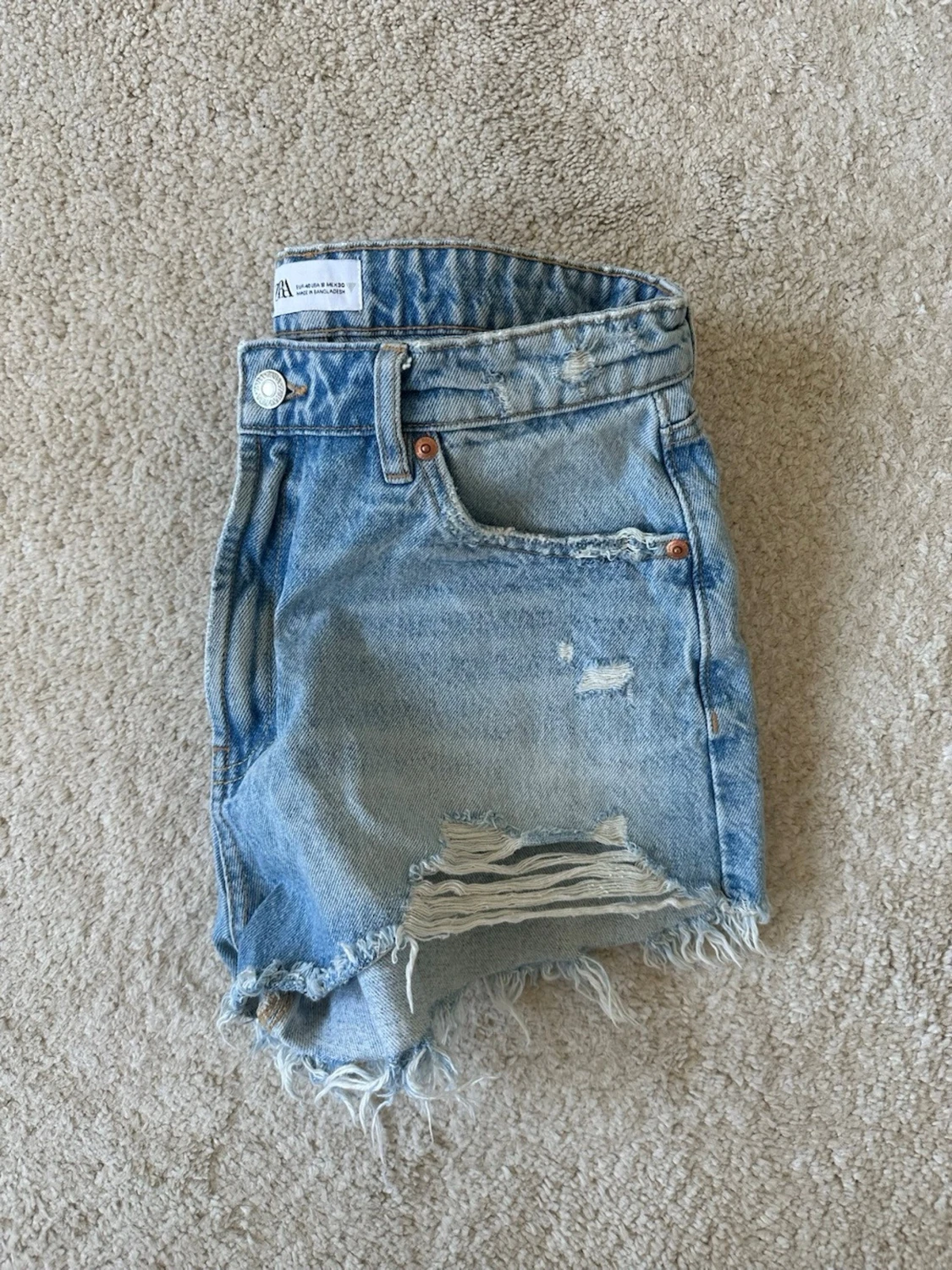 Blå jeans shorts från Zara - 2