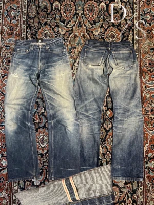 Vintage A.P.C Selvedge jeans - Crazy pair of A.P.C Selvedge jeans with a 10/10 wash. The wash probably took about 10-20 years of fine using. The modell is a relaxed fit “ rue Fleurus Paris” the tag says “29” but it is more like a 28 |width: 37cm-  length:97cm- leg opening: 19,5cm|