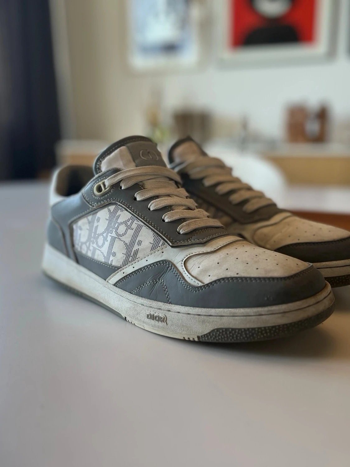 Dior gråvita sneakers med monogram - 3