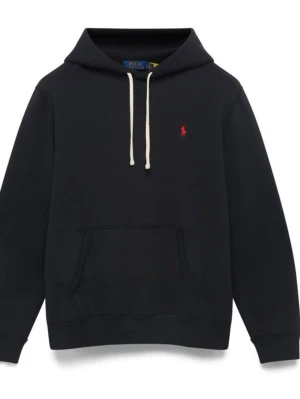 Svart hoodie från Polo Ralph Lauren  - Kan skicka flera bilder om man är intresserad, har änvänt hoodien ca 5 gngr.Svart hoodie med vit dragsko och röd broderad logga på bröstet från Polo Ralph Lauren. Klassisk känguruficka framtill och mjukt material som känns skönt mot huden. Perfekt för en avslappnad och stilren look.