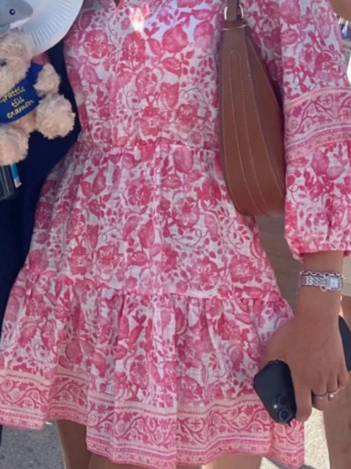  Ny Rosa blommig kortklänning med volang från Zara 