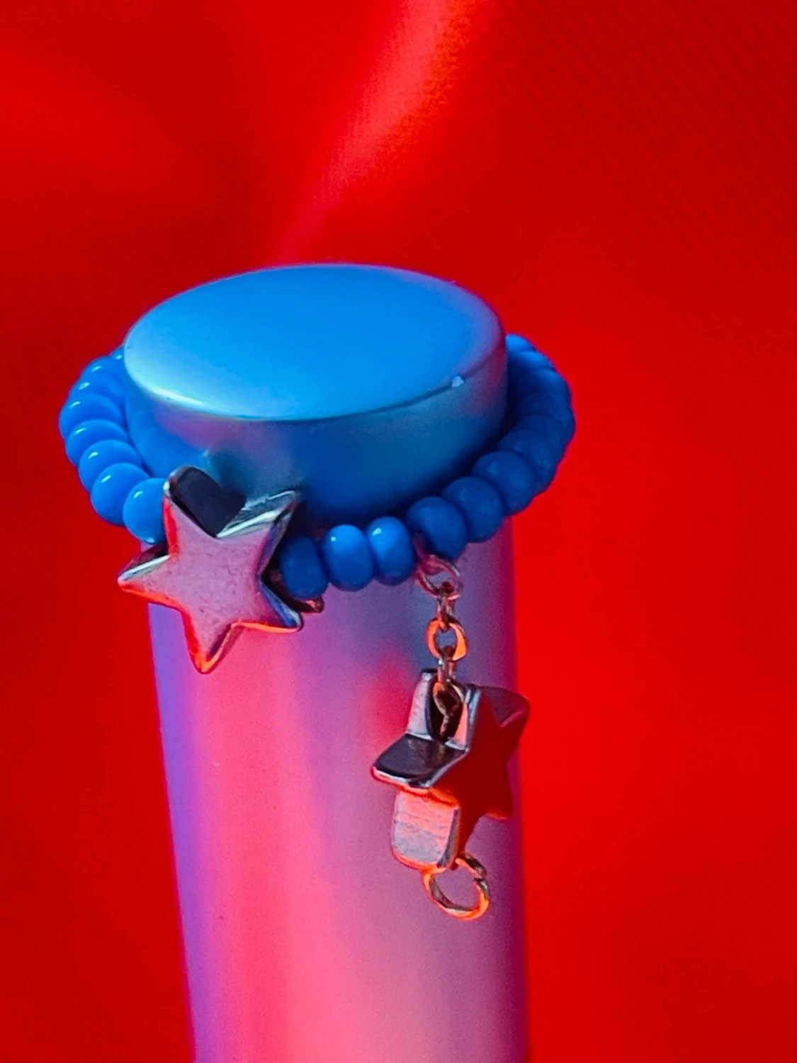 By prisförslag- turkos pärlring med stjärnhängen one size - 2