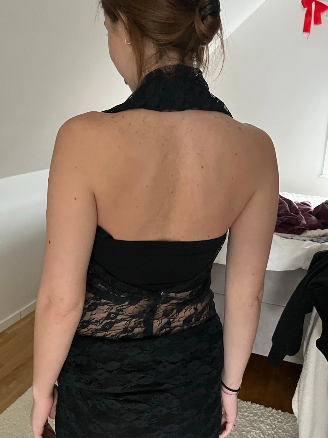 Svart maxi kjol och top  i spets - 1