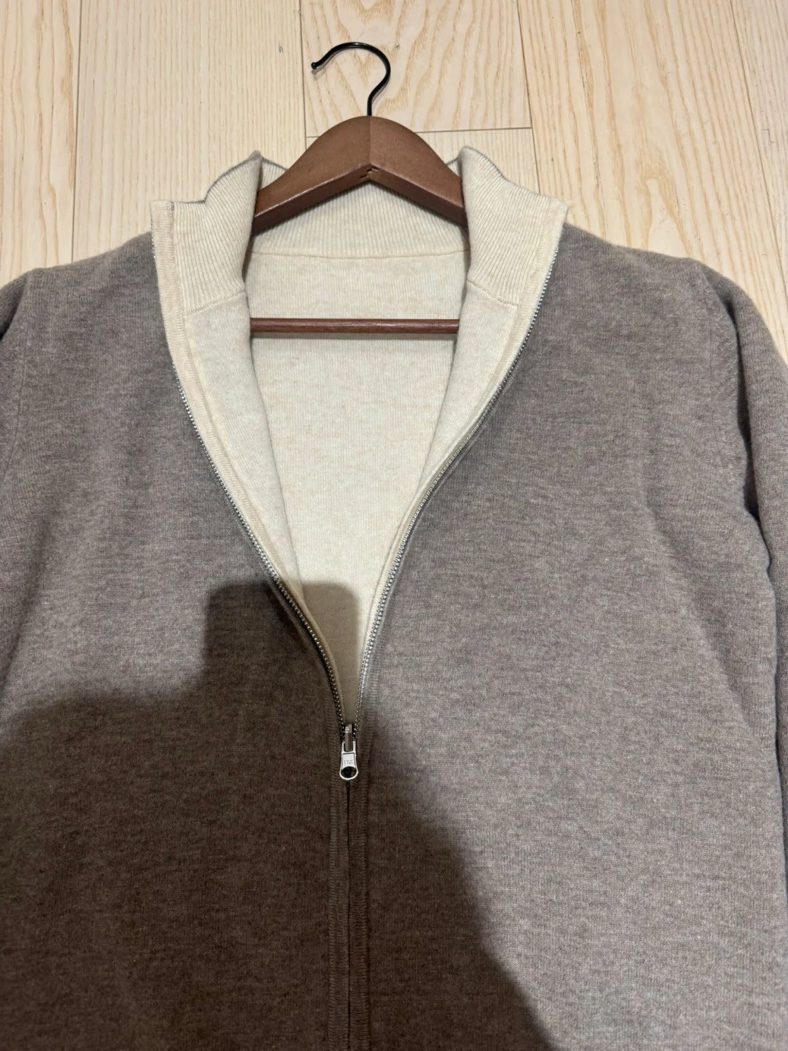 Beige ziptröjä 100% Cashmere - 2