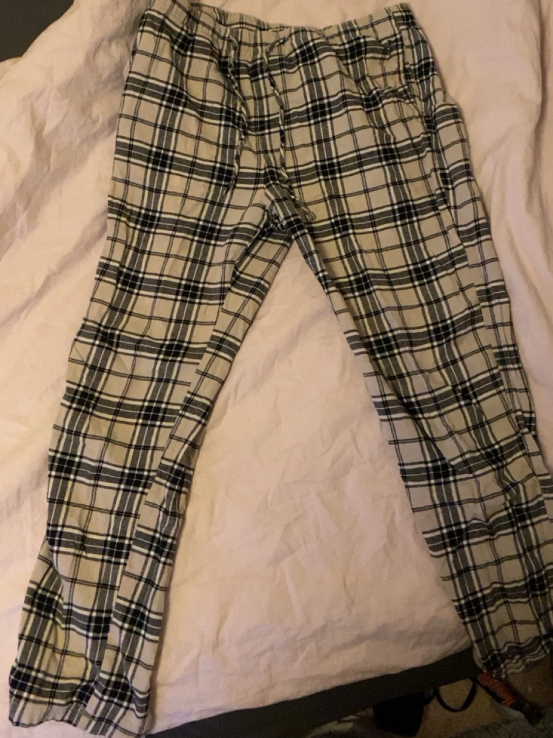 Rutiga pyjamasbyxor i bomull