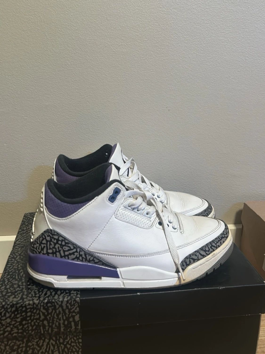 Air Jordan 3 Retro vit/lila - 2