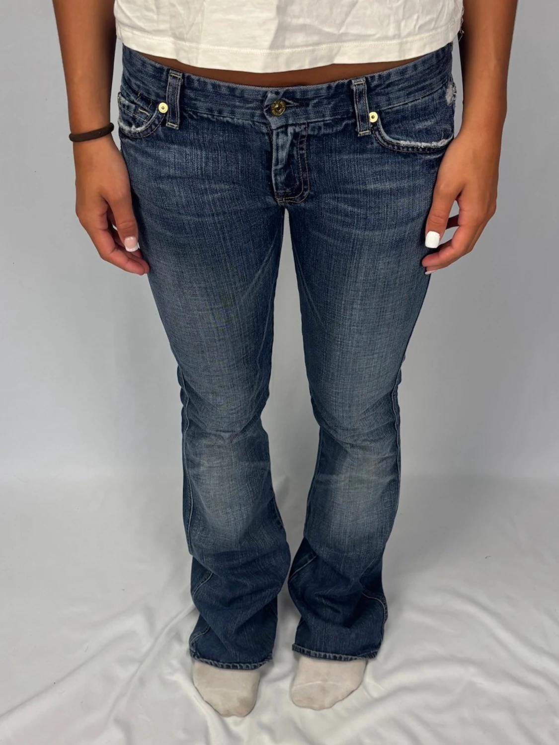 Superfina lågmidjade bootcut jeans - 1