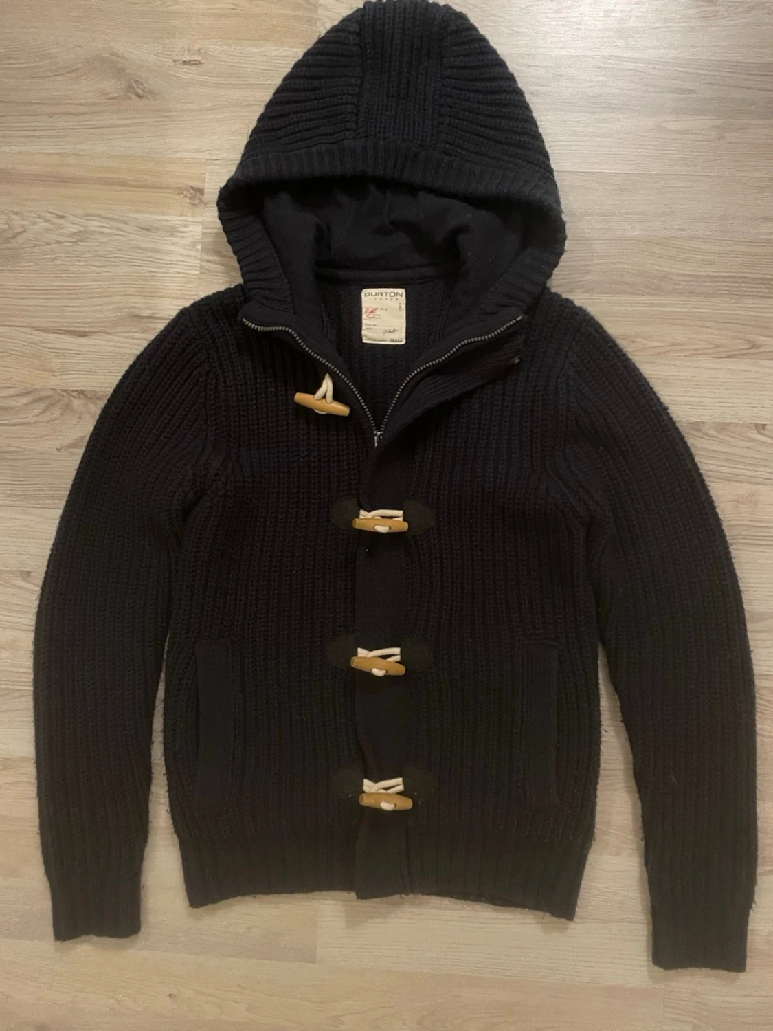 Blå stickad cardigan