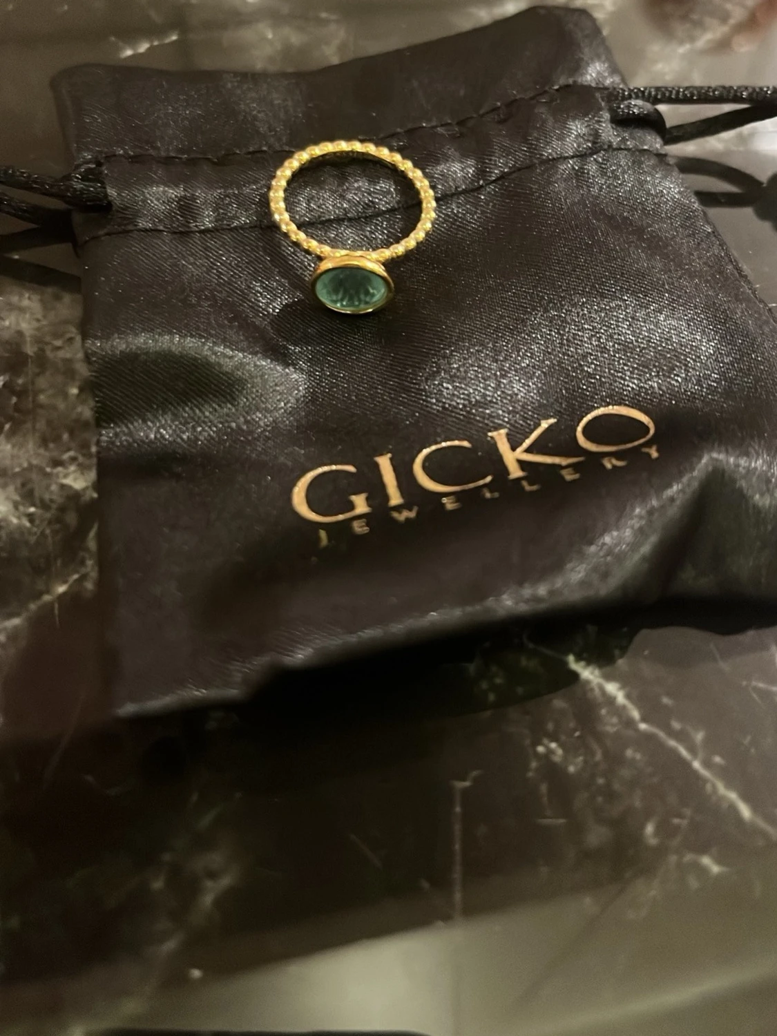 Guldpläterad ring med Topaz sten - 4