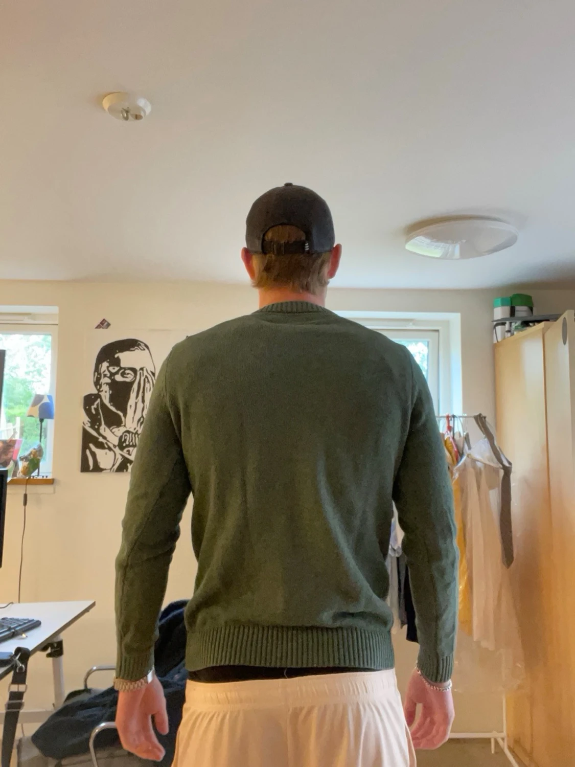 Grön stickad tröja med rund hals - 3