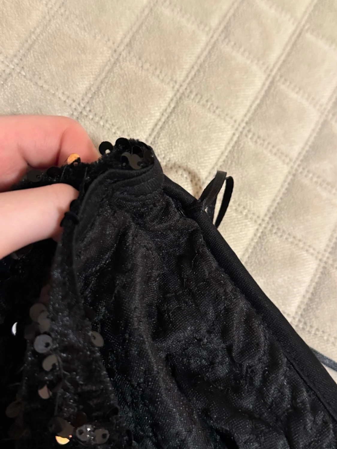 Svart paljettklänning omlott - 3