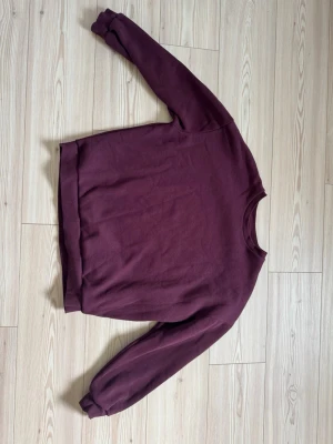Vinröd sweatshirt från Take Off - Vinröd sweatshirt från Take Off i storlek M. Tröjan har rund hals, ribbade muddar. 