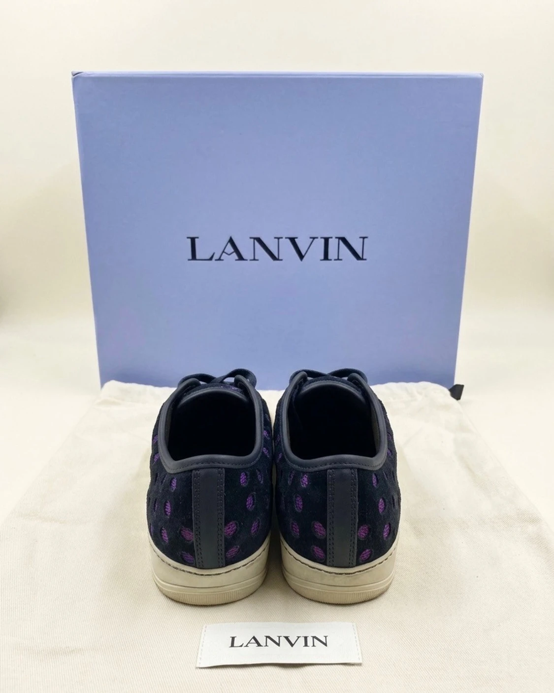 Mörkblå sneakers från Lanvin med box - 2