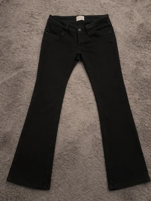 Svarta bootcut jeans från Ivyrevel - Snygga svarta bootcut jeans från Ivyrevel med klassisk femficksdesign och normal midja. Jeansen har utsvängda ben och är tillverkade i stretchigt material för en bekväm passform. Perfekta för en trendig och avslappnad look.