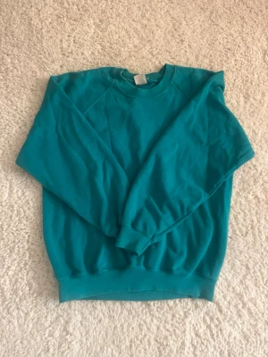 Turkos sweatshirt från Fruit of the Loom - Klassisk turkos sweatshirt från Fruit of the Loom med rund halsringning och ribbade muddar vid ärmslut och nederkant. Tillverkad i mjukt material som passar perfekt för en avslappnad stil. Enkel och stilren design utan tryck.