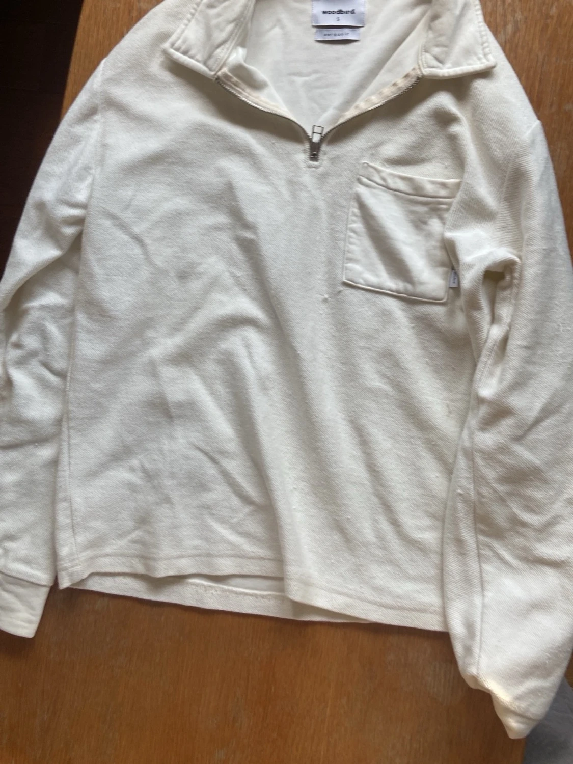 Vit quarterzip tröja från Woodbird